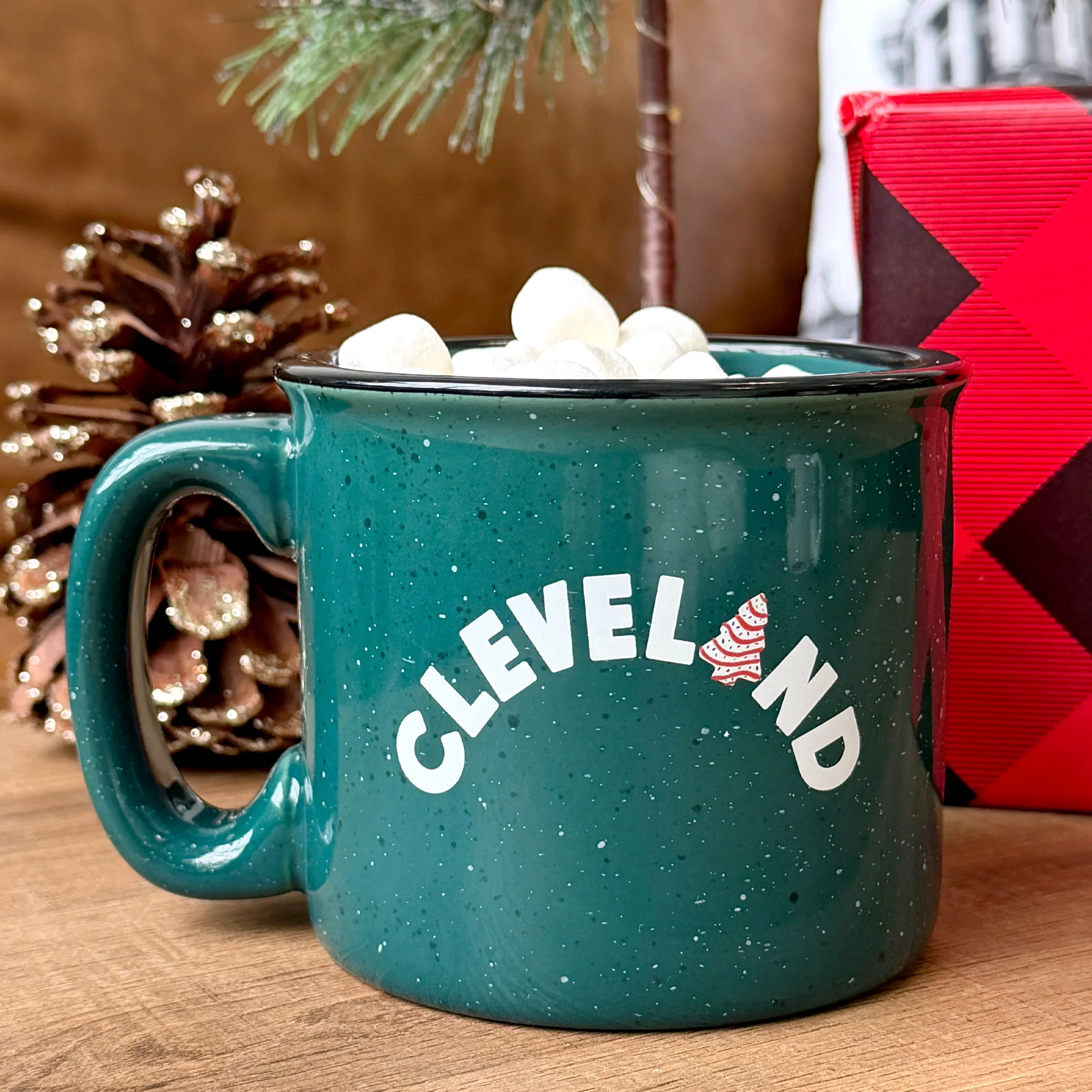 Cleveland Frosted Christmas Tree Arch Campfire Mug - Image 2