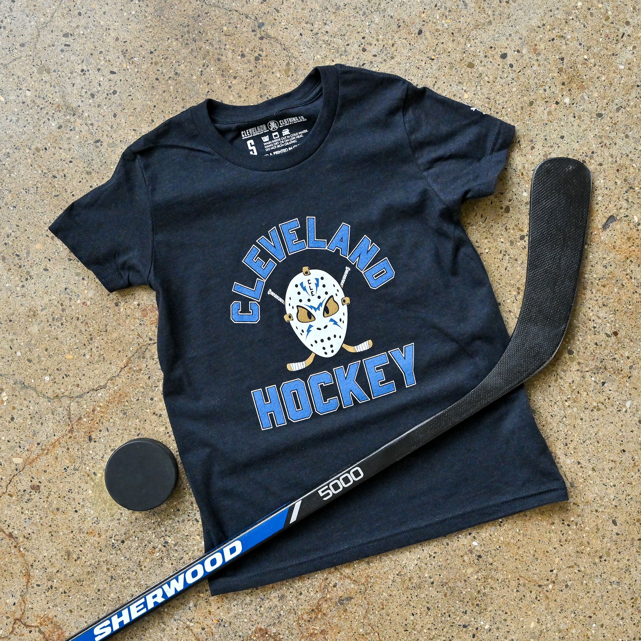 Cleveland Hockey Mask - Youth Crew T-Shirt - Image 2