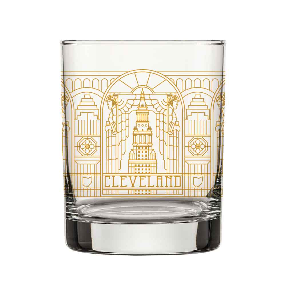 Cleveland Landmarks Stained Glass Old Fashioned Glass - Image 3