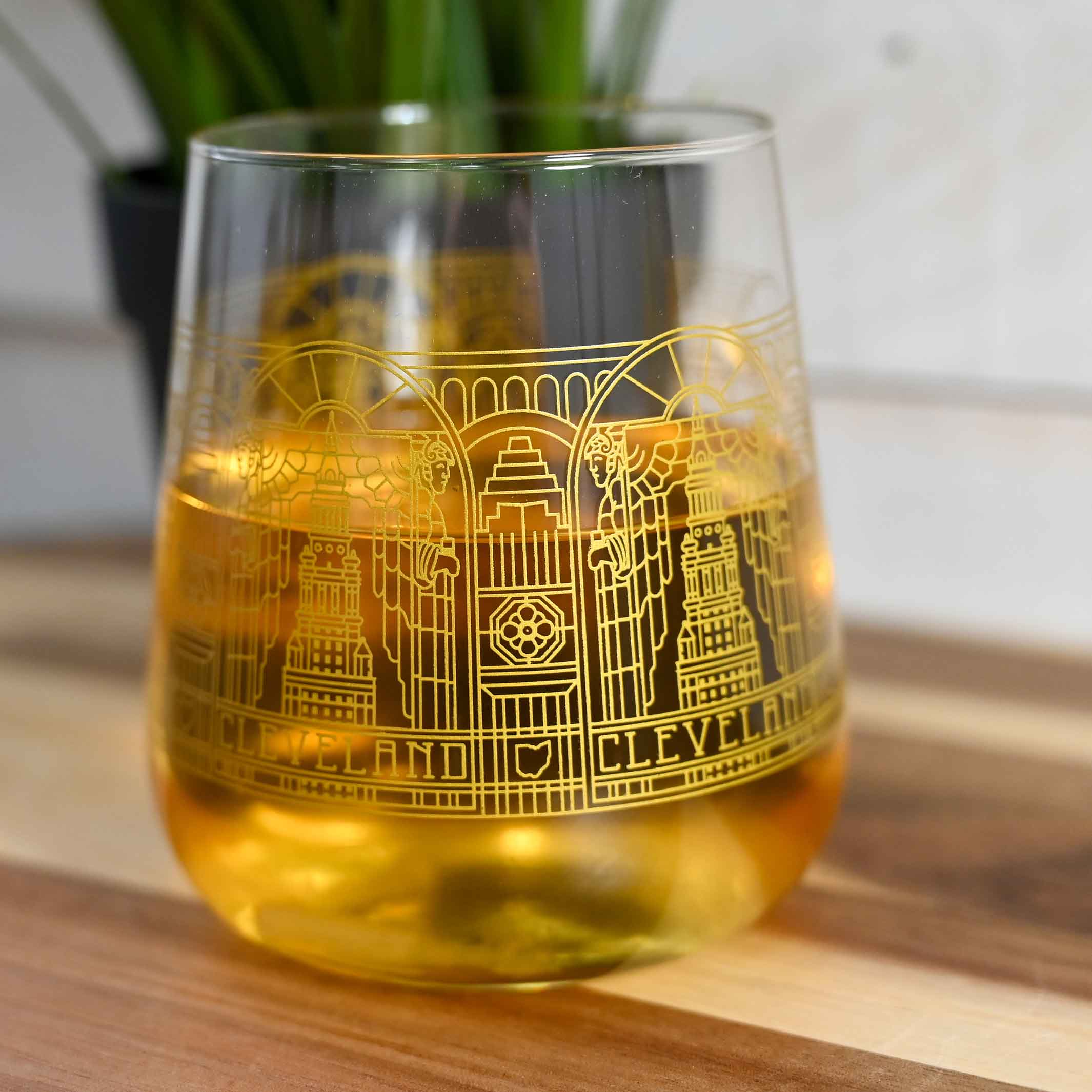 Cleveland Landmarks Stained Glass Wine Glass – 13.5 oz - Image 3