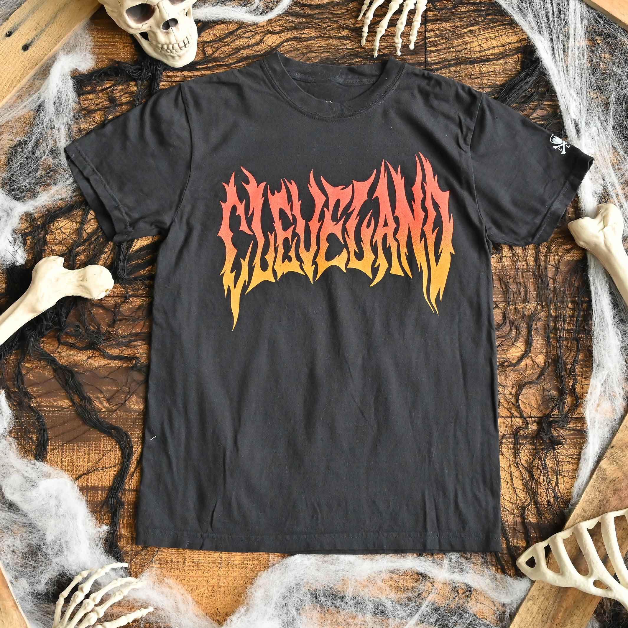 Cleveland NuMetal Flame - Mens/Unisex Crew T-Shirt - Image 2
