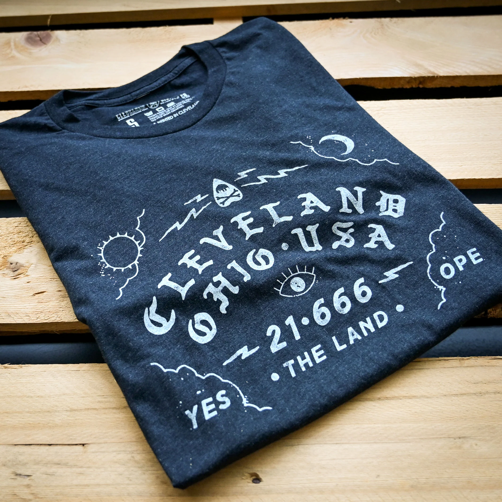 Cleveland Ouija Board - Mens/Unisex Crew T-Shirt - Image 3