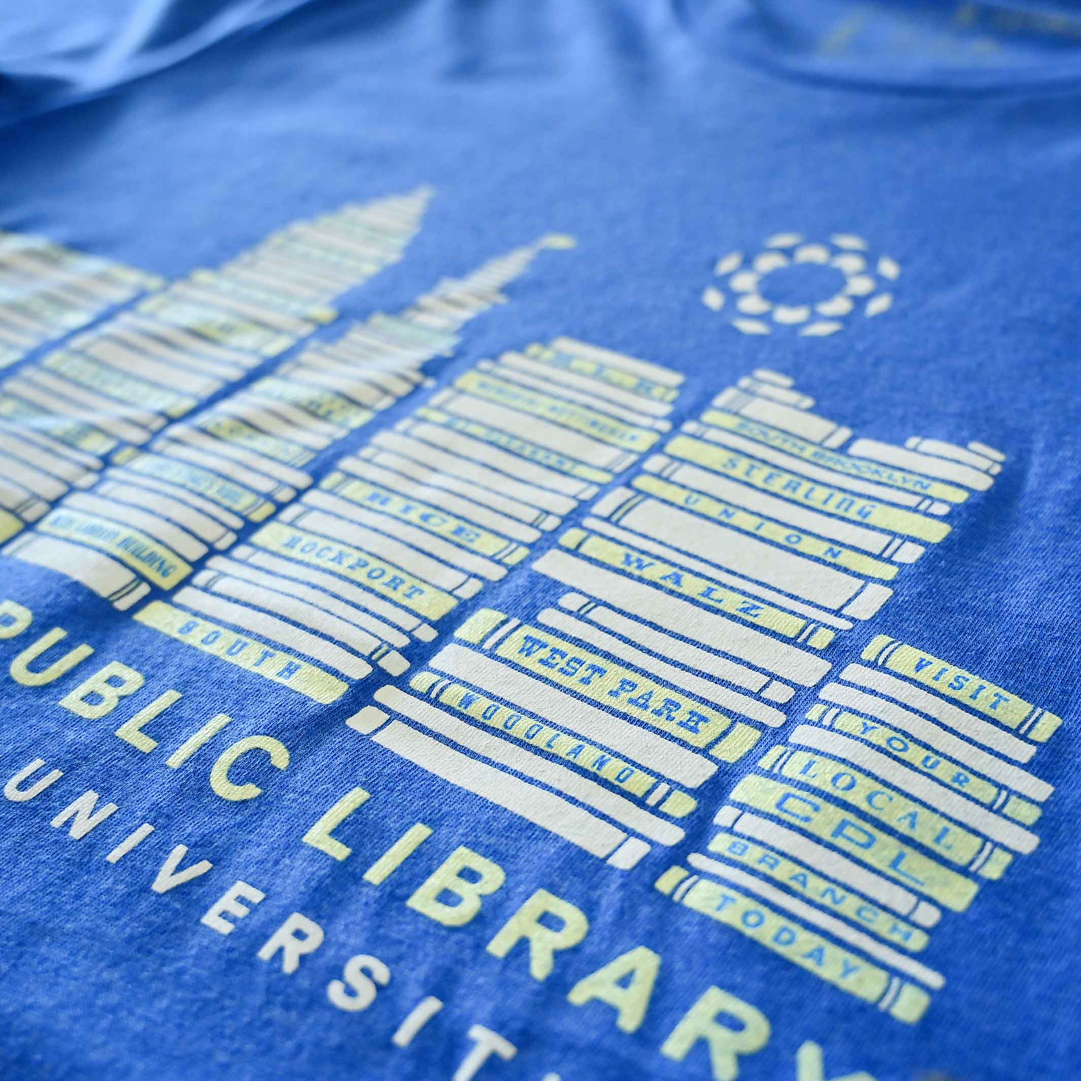 Cleveland Public Library Skyline - Mens/Unisex Crew T-Shirt - Image 3