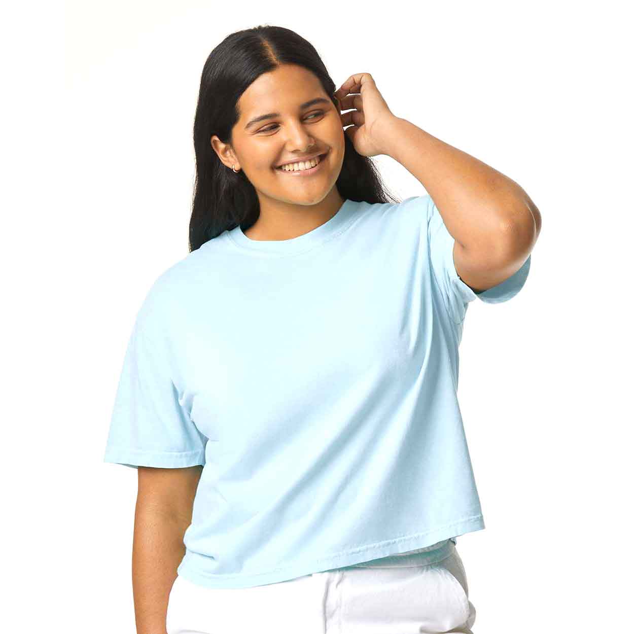 Believeland Arch - Women's Boxy Crop Crew T-Shirt - Image 3