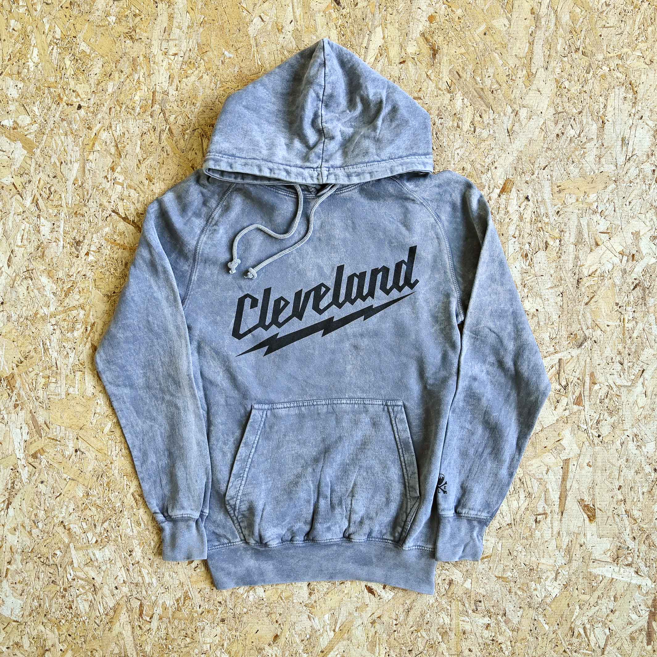 Cleveland Rock Script Lightning Bolt - Unisex Pullover Hoodie - Image 2