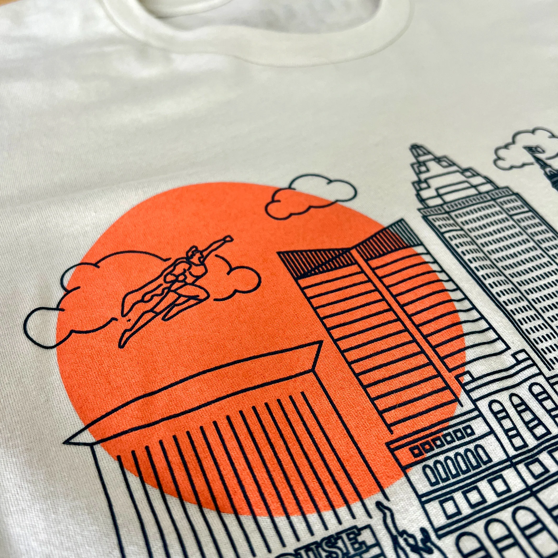 Cleveland Skyline Icons, Heather Oatmeal - Mens/Unisex Crew T-shirt - Image 4