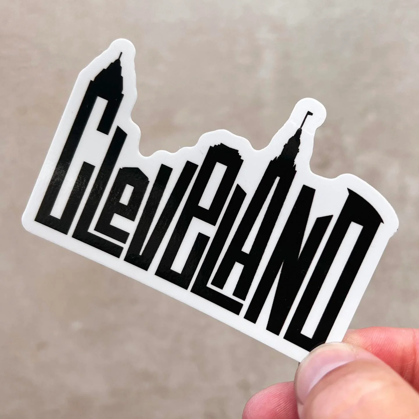 Cleveland Skyline Letters Sticker - Image 2