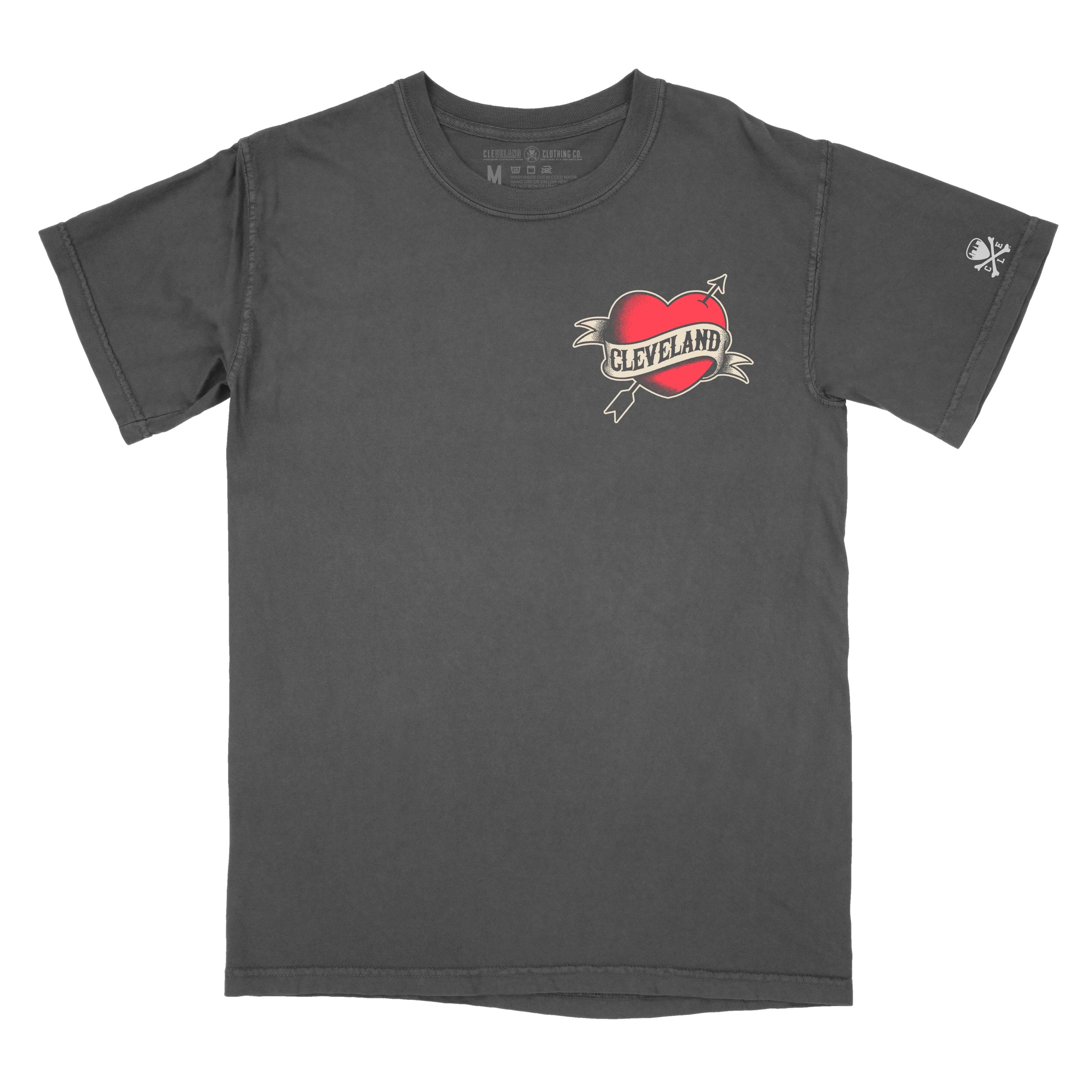 Cleveland Tattoo Heart -  Mens/Unisex Crew T-Shirt