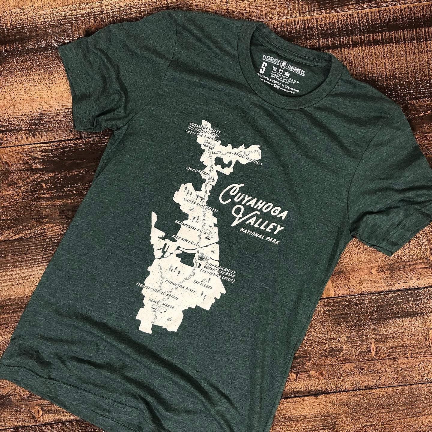 Cuyahoga Valley National Park / CVNP Map - Mens/Unisex Crew T-Shirt - Image 4
