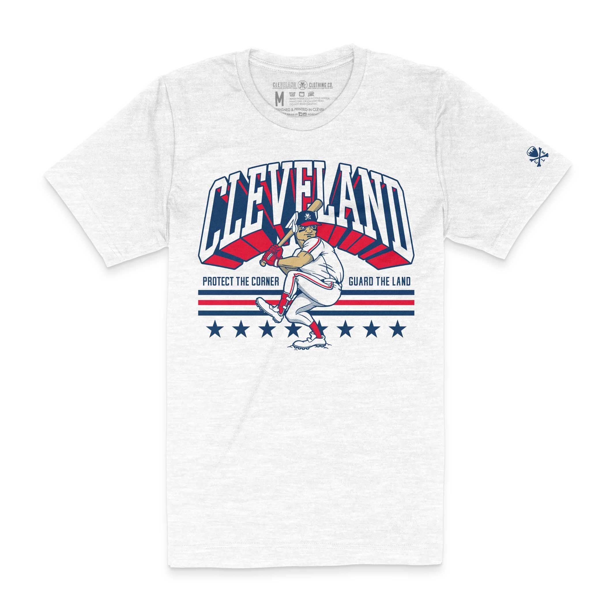 Guardian At The Plate - Cleveland Baseball - Mens/Unisex Crew T-Shirt - Image 4