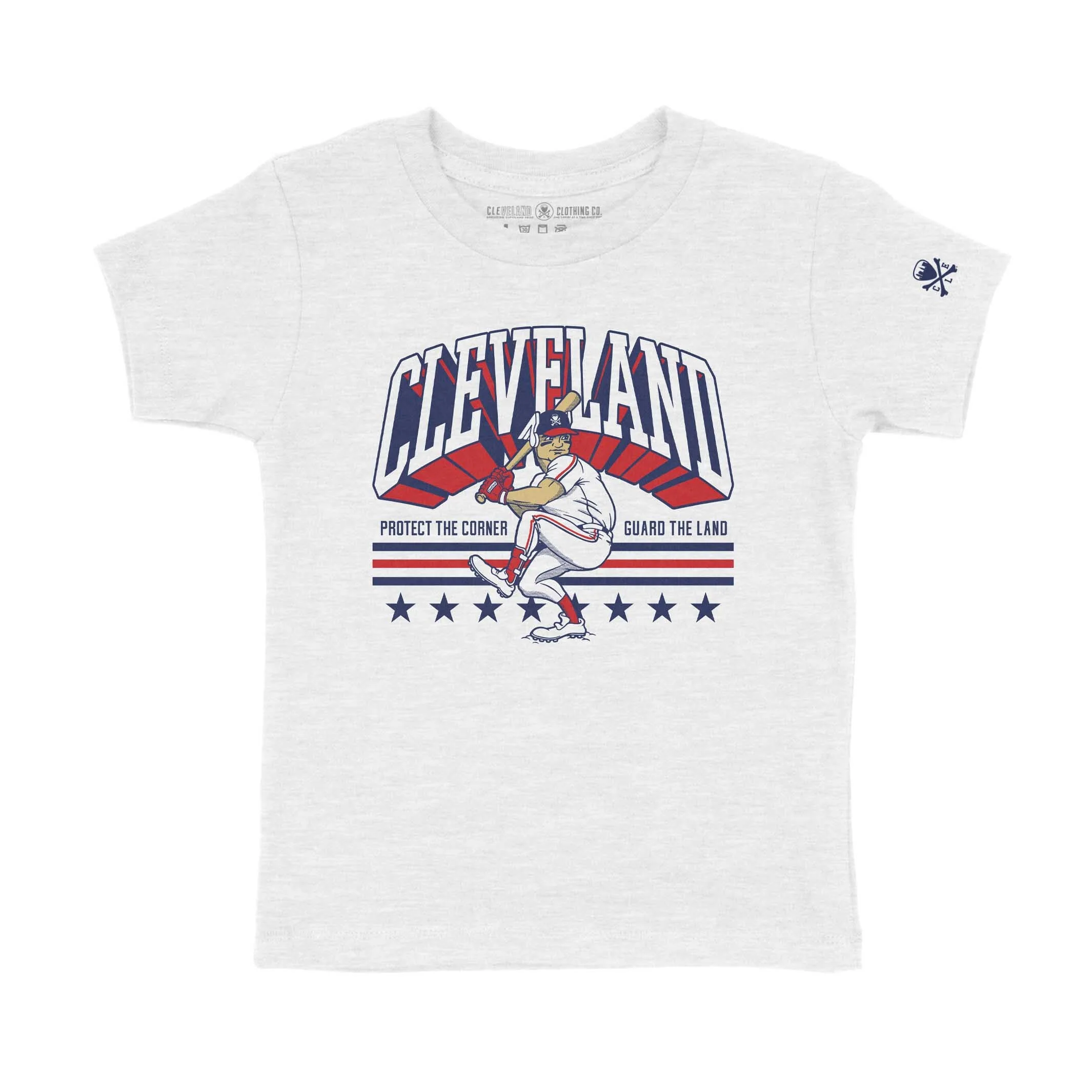 Guardian At The Plate Cleveland Baseball - Toddler Crew T-shirt - Image 3
