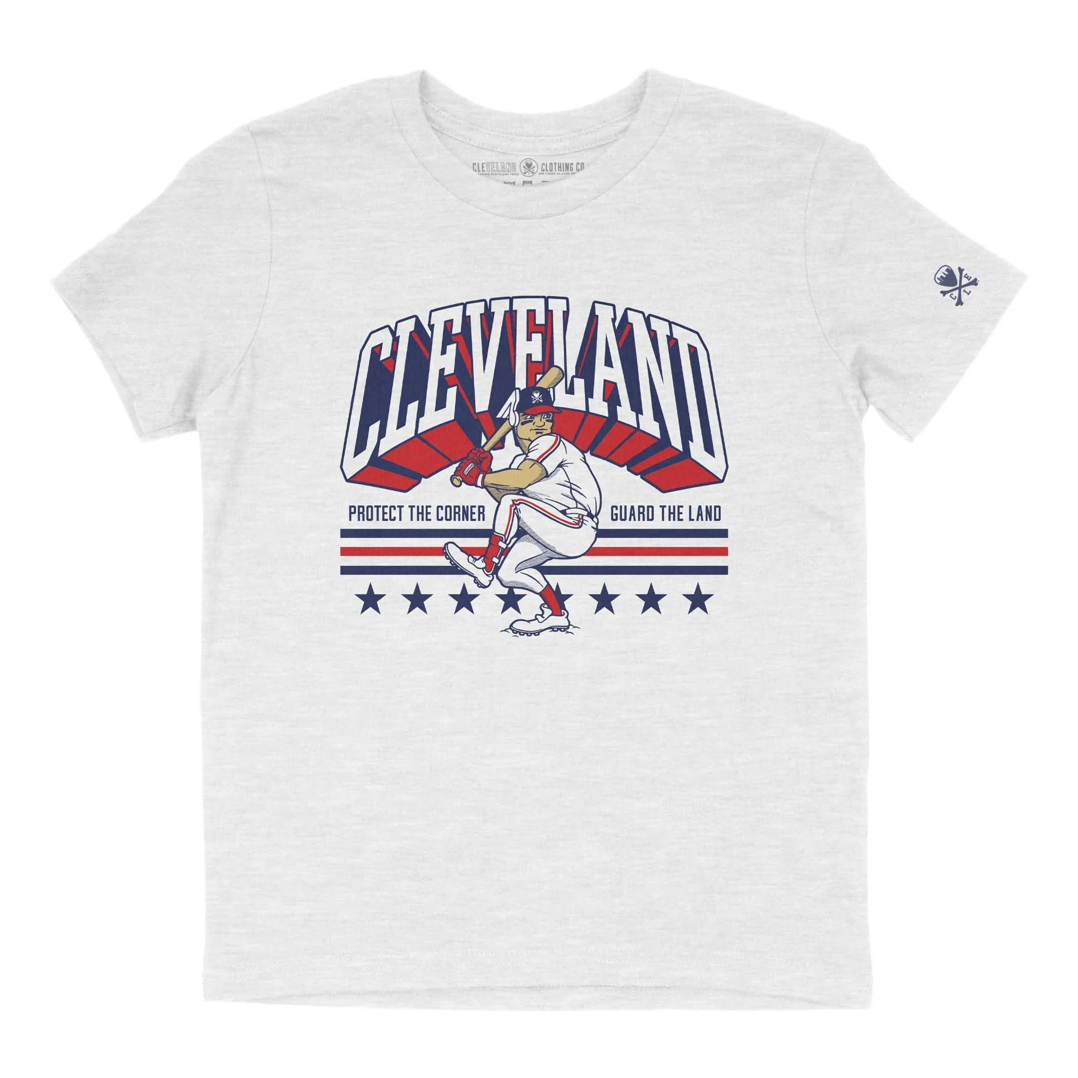 Guardian At The Plate - Cleveland Baseball - Youth Crew T-shirt - Image 3