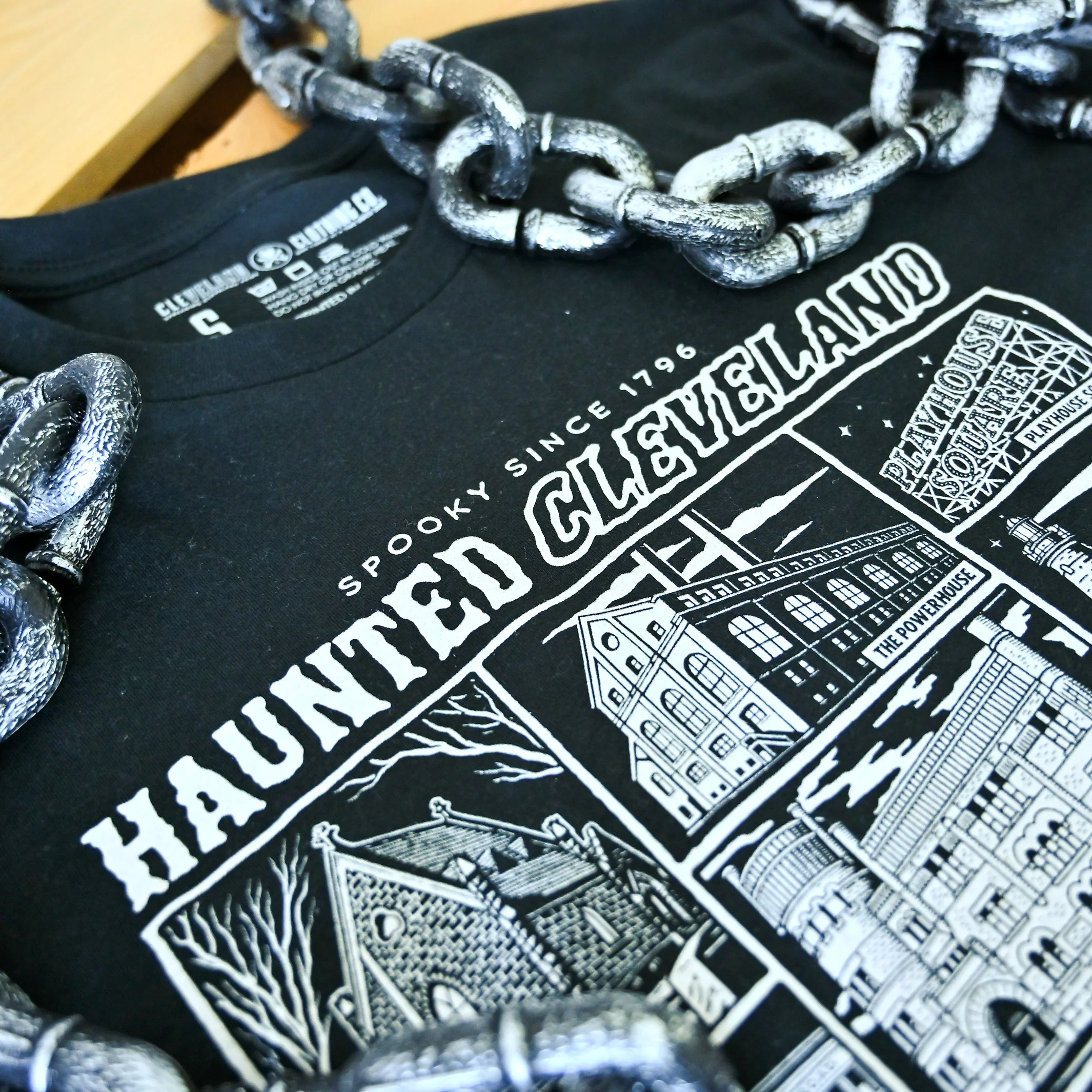 Haunted Cleveland - Mens/Unisex Crew T-shirt - Image 2