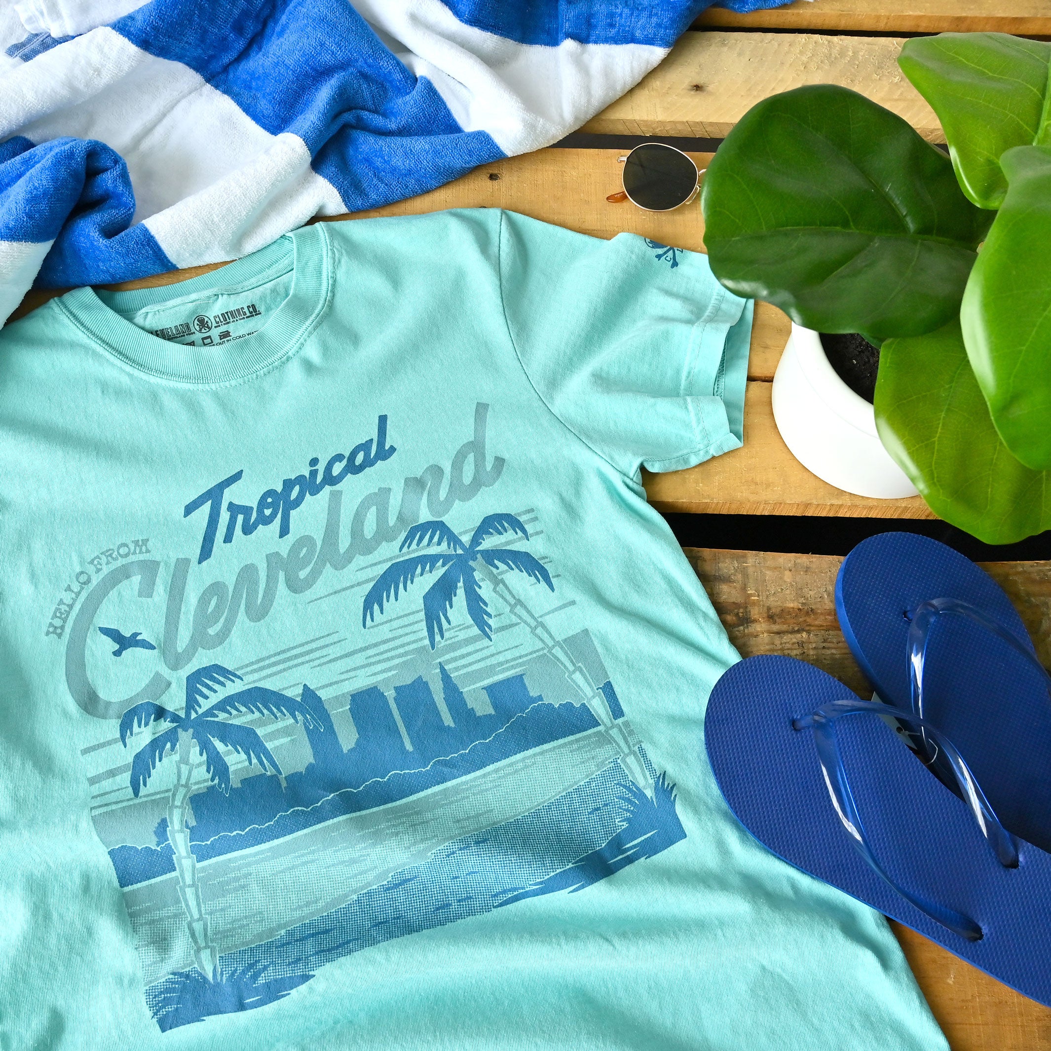 Hello From Tropical Cleveland - Mens/Unisex T-Shirt - Image 2