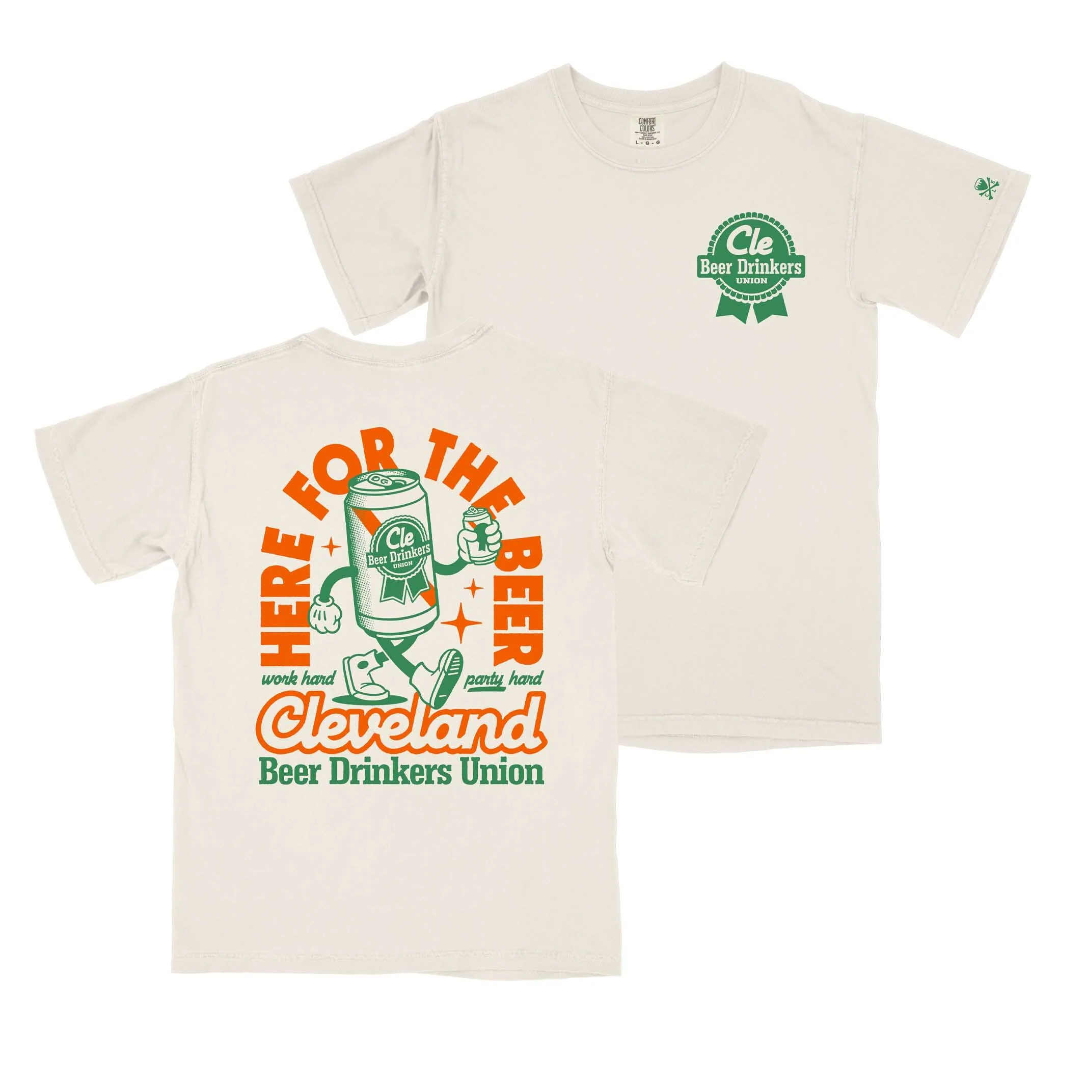 Here For The Beer, St. Patricks Day - Mens/Unisex Crew T-Shirt