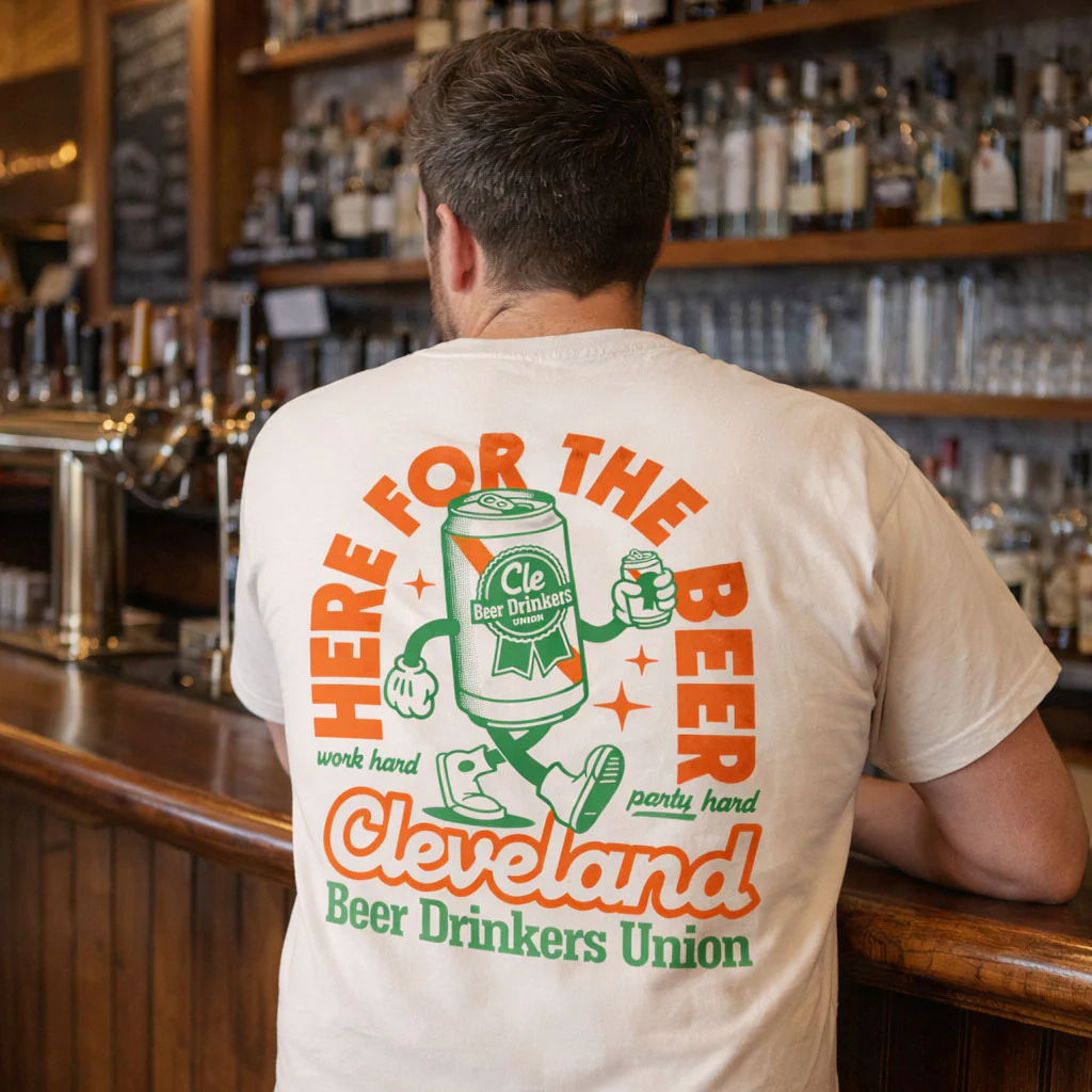 Here For The Beer, St. Patricks Day - Mens/Unisex Crew T-Shirt - Image 2