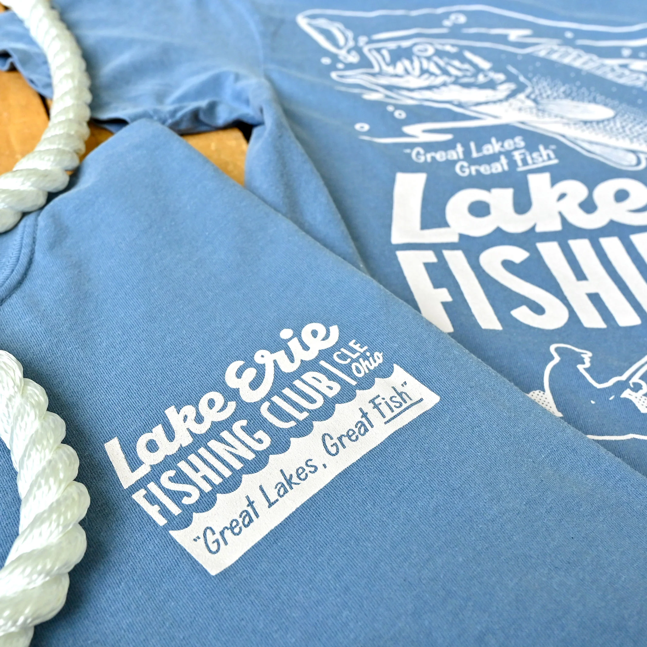 Lake Erie Fishing Club - Mens/Unisex Crew T-Shirt - Image 2