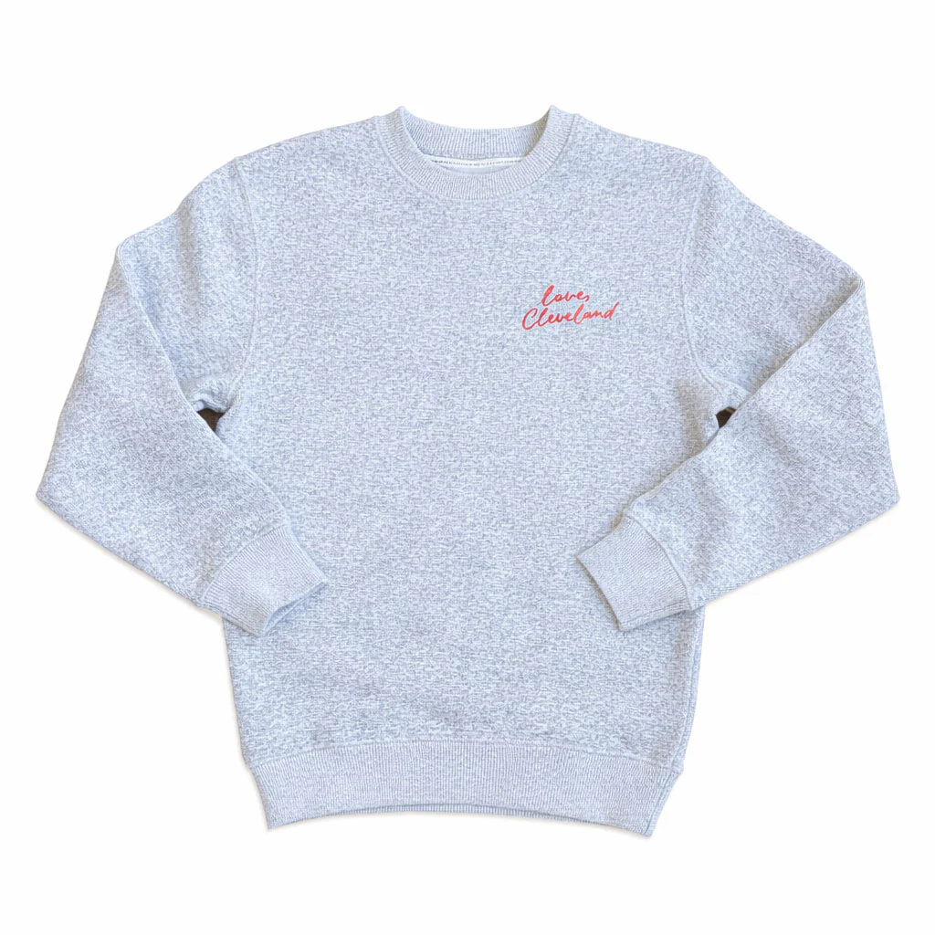Love, Cleveland (Embroidered) - Unisex Textured Crewneck Sweatshirt