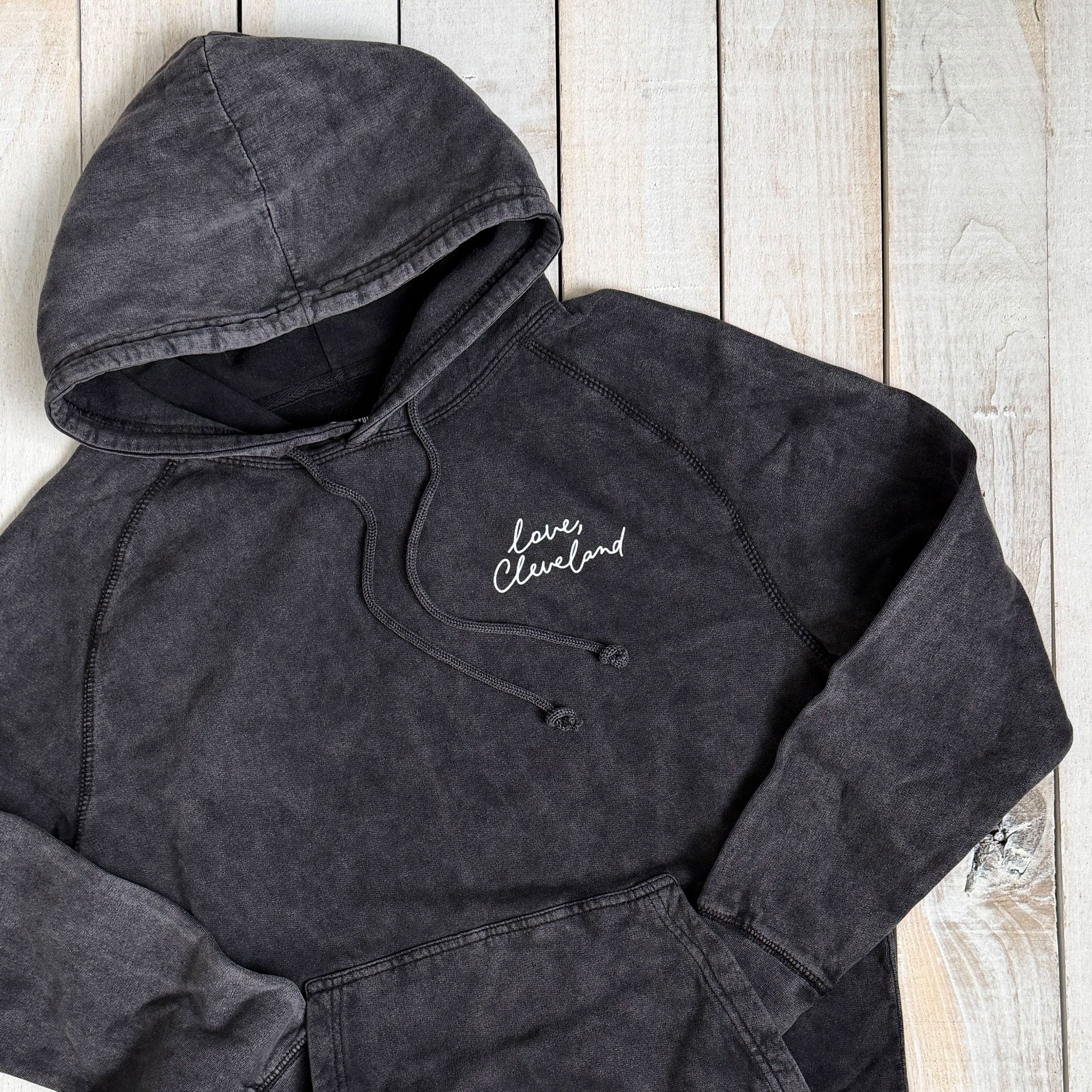 Love, Cleveland - UNISEX Pullover Hoodie - Mineral Wash - Image 2