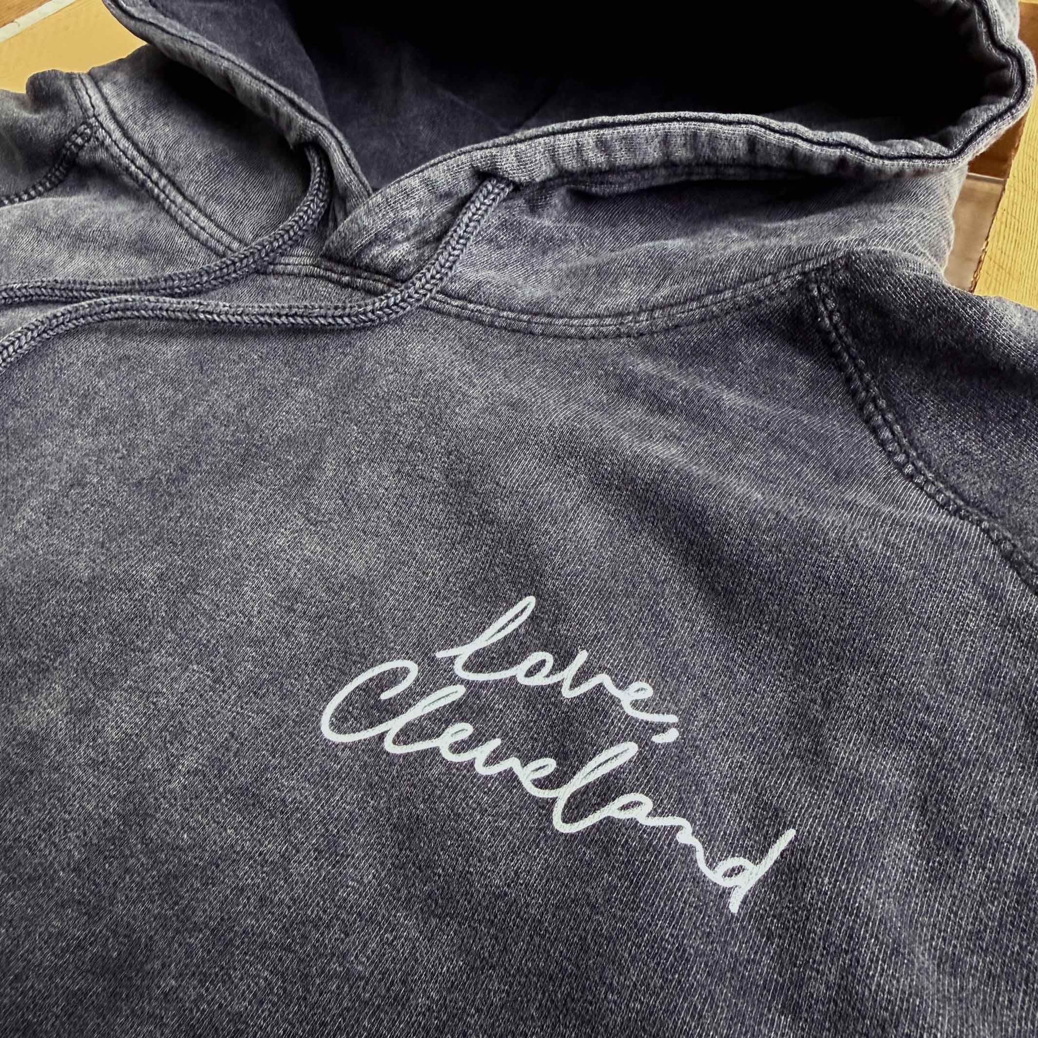 Love, Cleveland - UNISEX Pullover Hoodie - Mineral Wash - Image 3