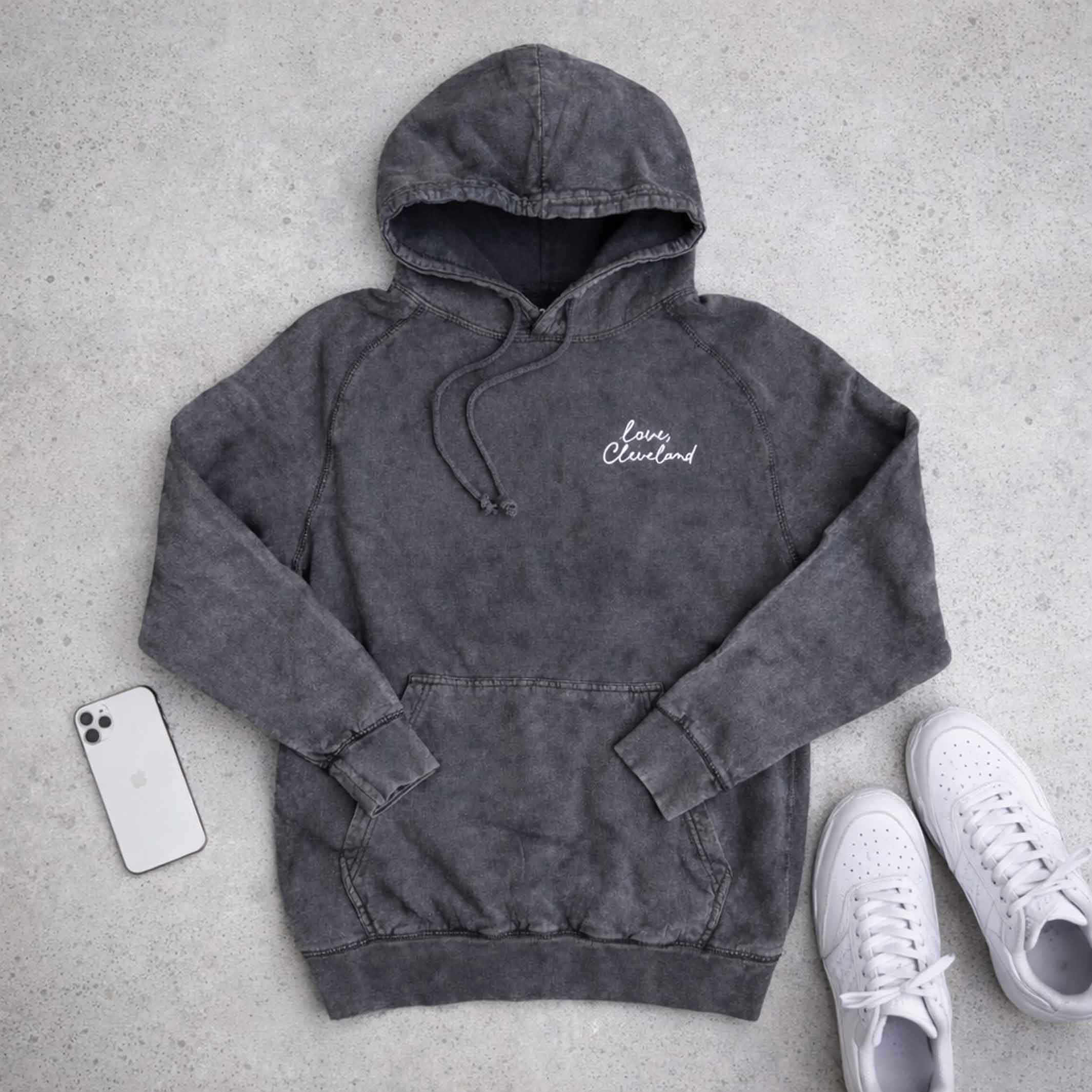Love, Cleveland - UNISEX Pullover Hoodie - Mineral Wash - Image 4