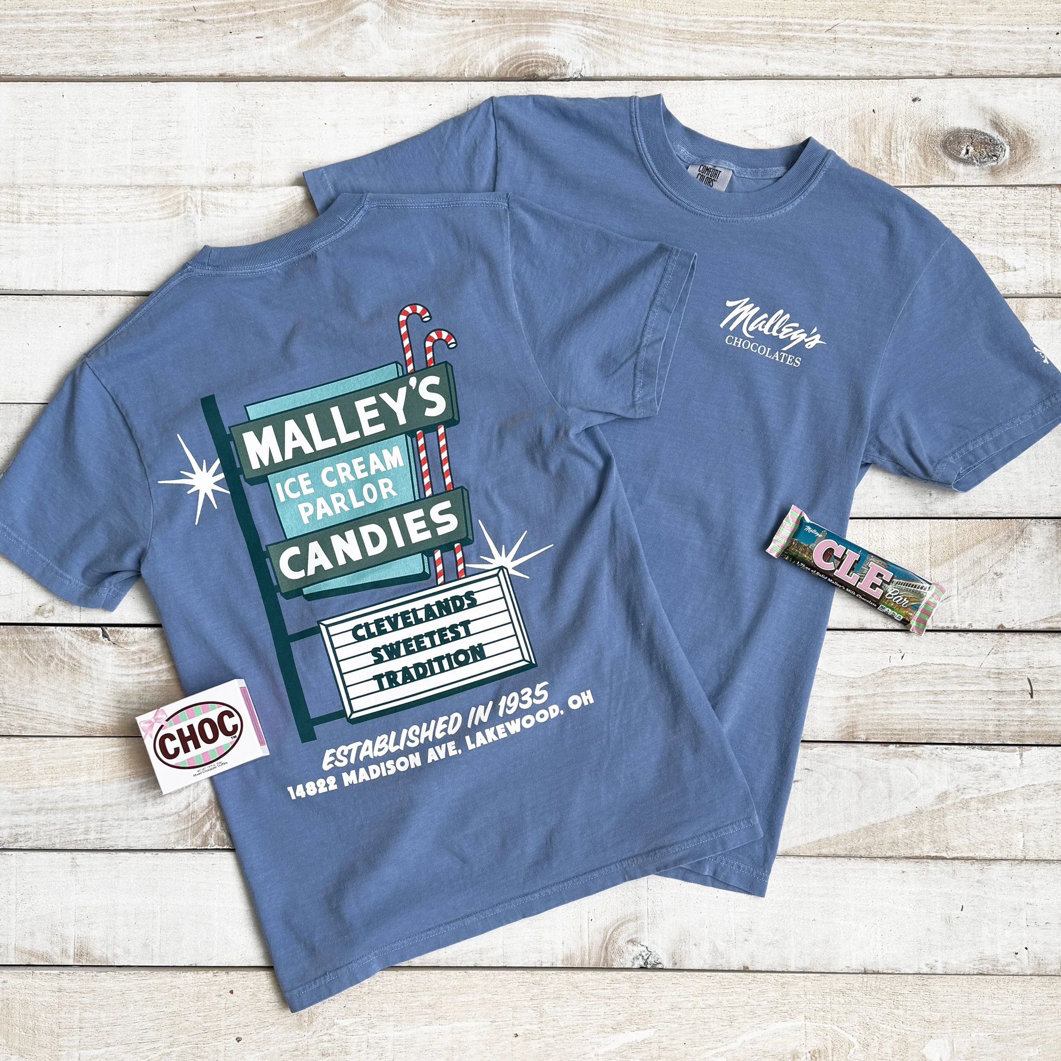 Malley's Madison Ave Sign - Mens/Unisex Crew T-shirt - Image 2