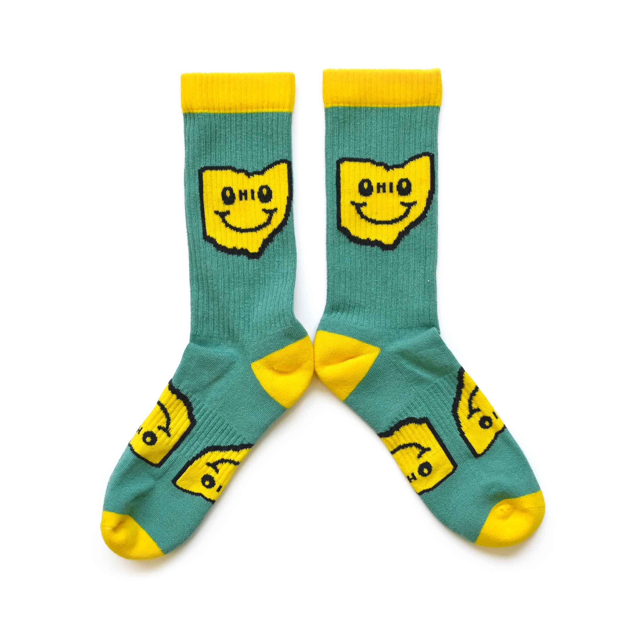 Ohio Happy Face Crew Socks