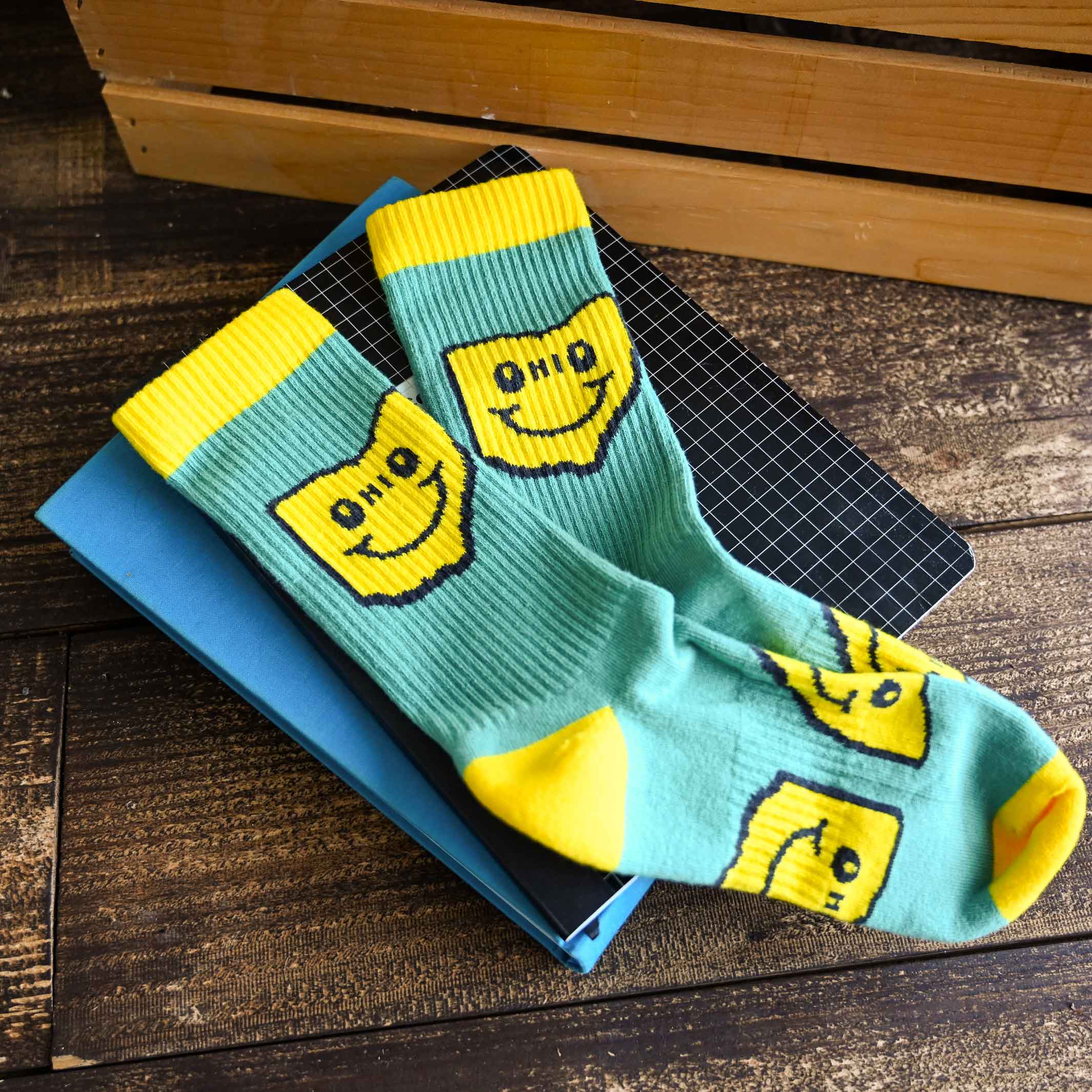 Ohio Happy Face Crew Socks - Image 2
