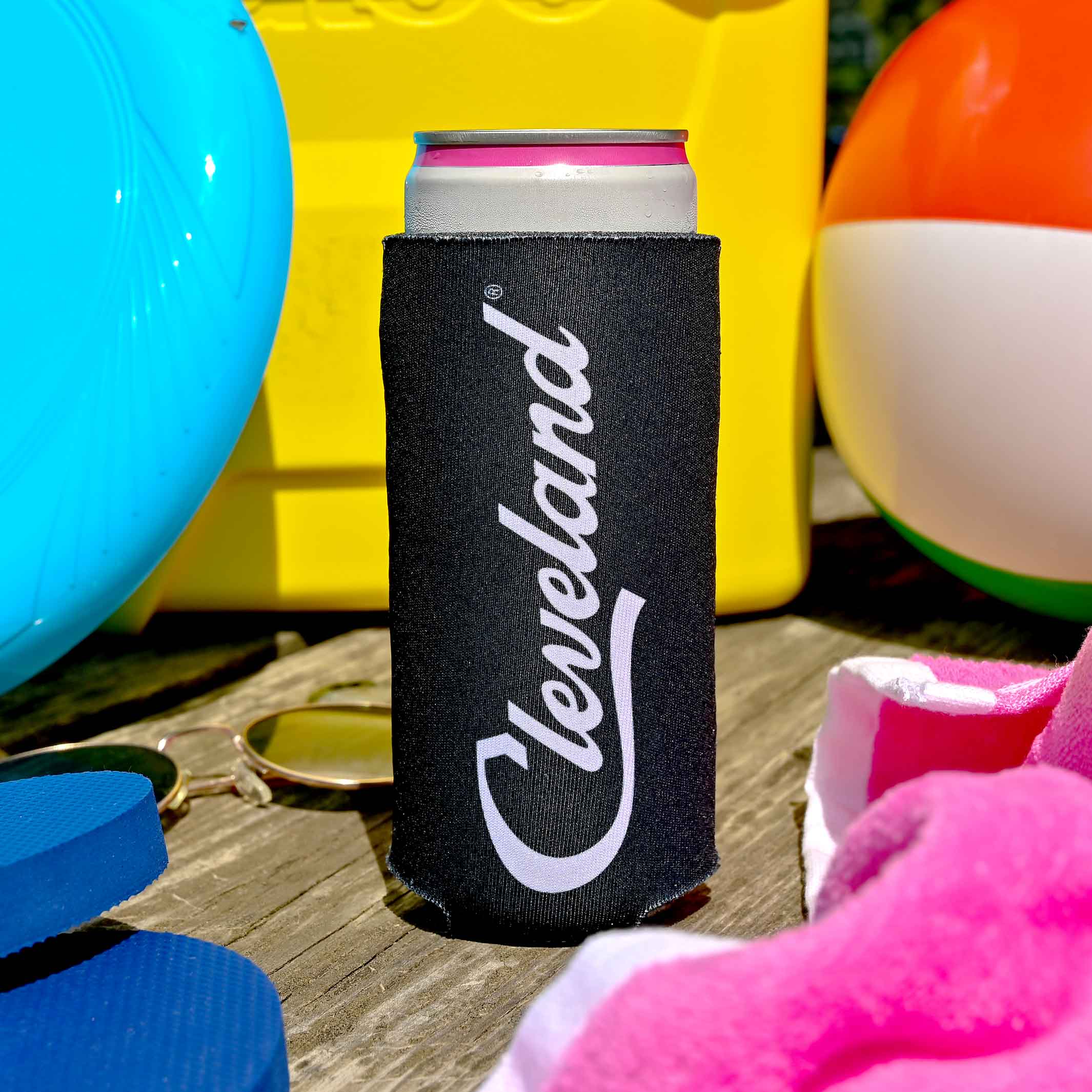 Cleveland Script Skinny Can Cooler - Image 2