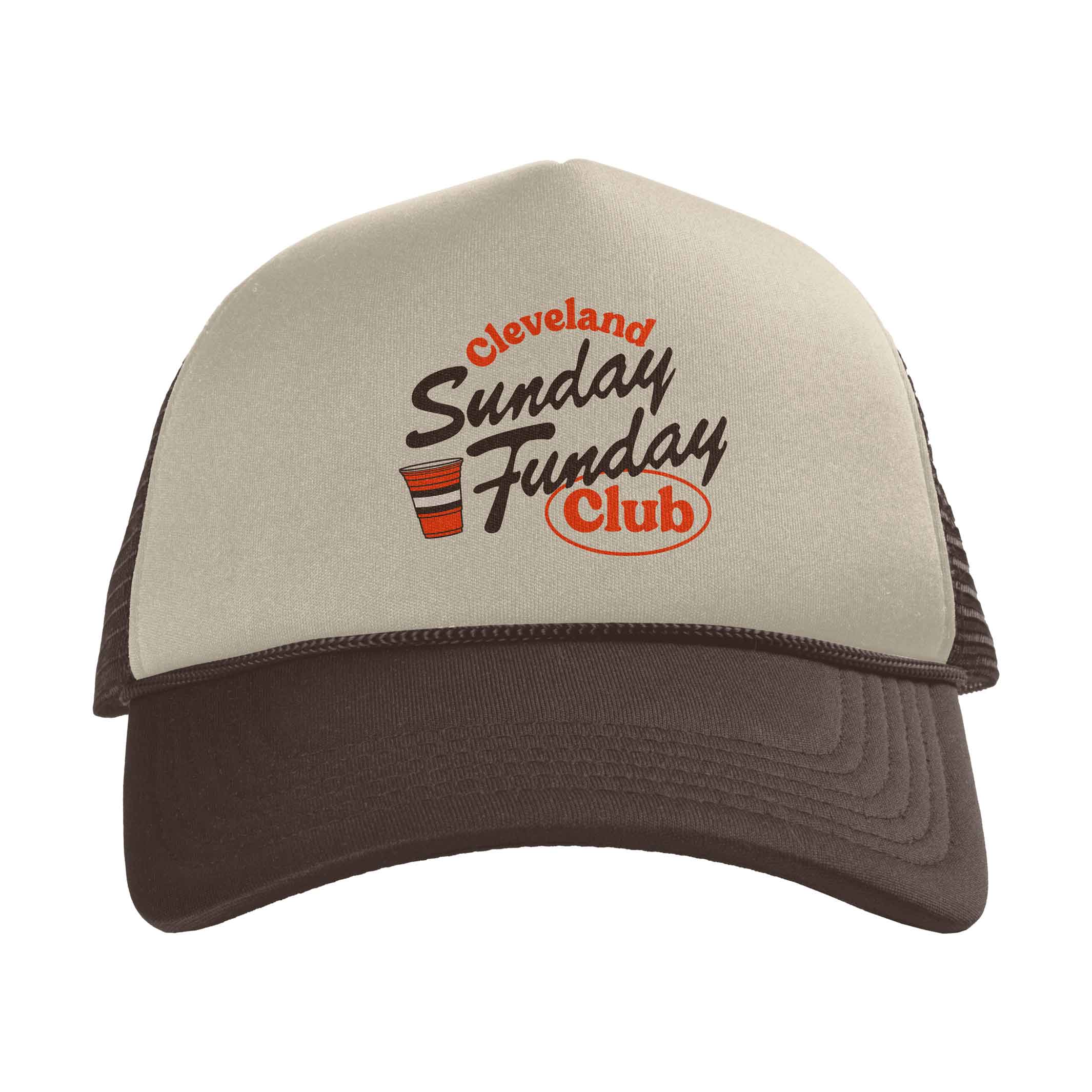 Sunday Funday Trucker Hat - Brown/Tan