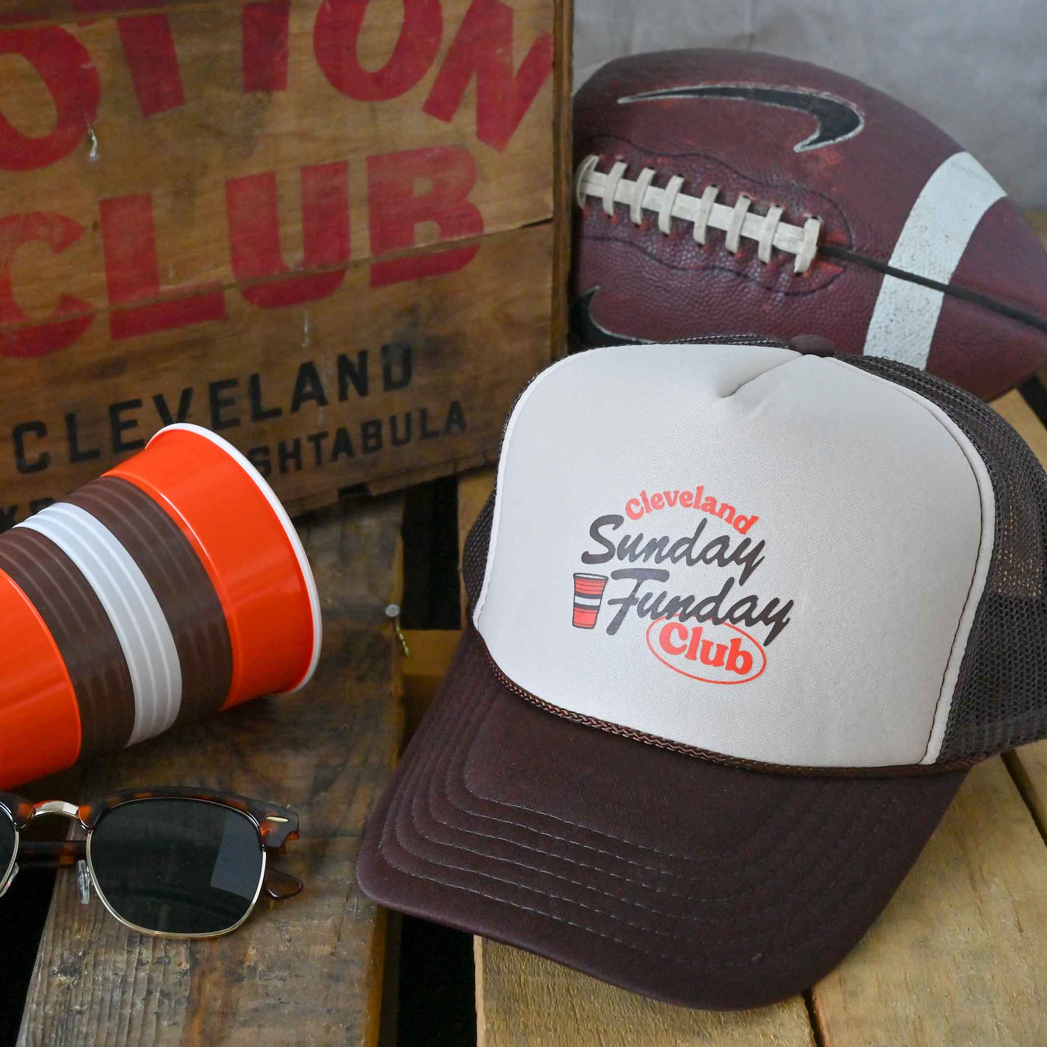 Sunday Funday Trucker Hat - Brown/Tan - Image 2