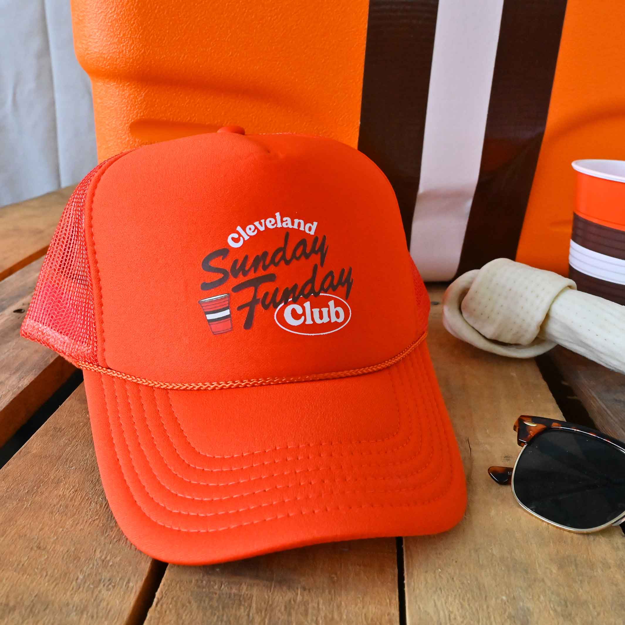 Sunday Funday Trucker Hat - Orange - Image 2