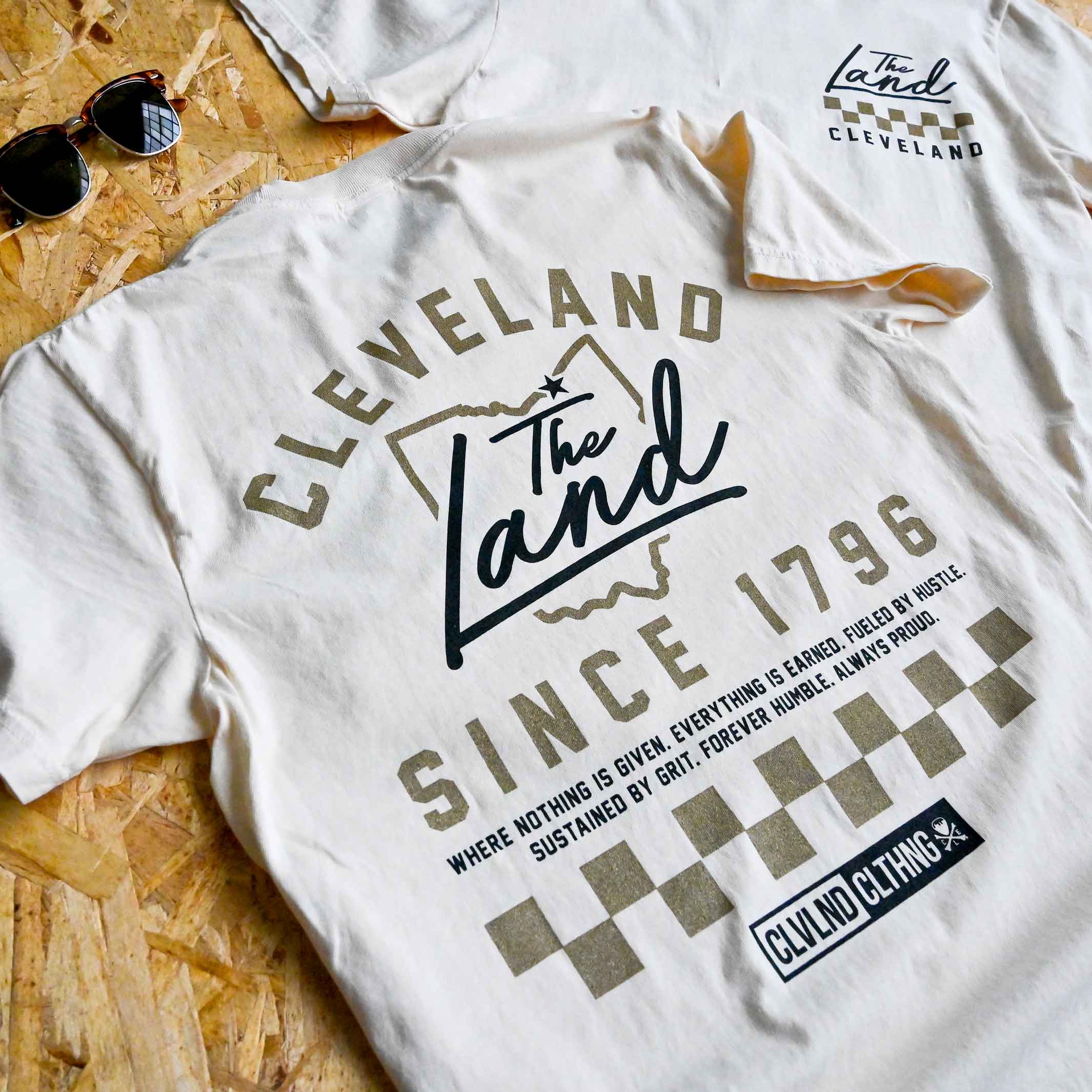 The Land Checkered - Mens/Unisex Crew T-Shirt - Image 2