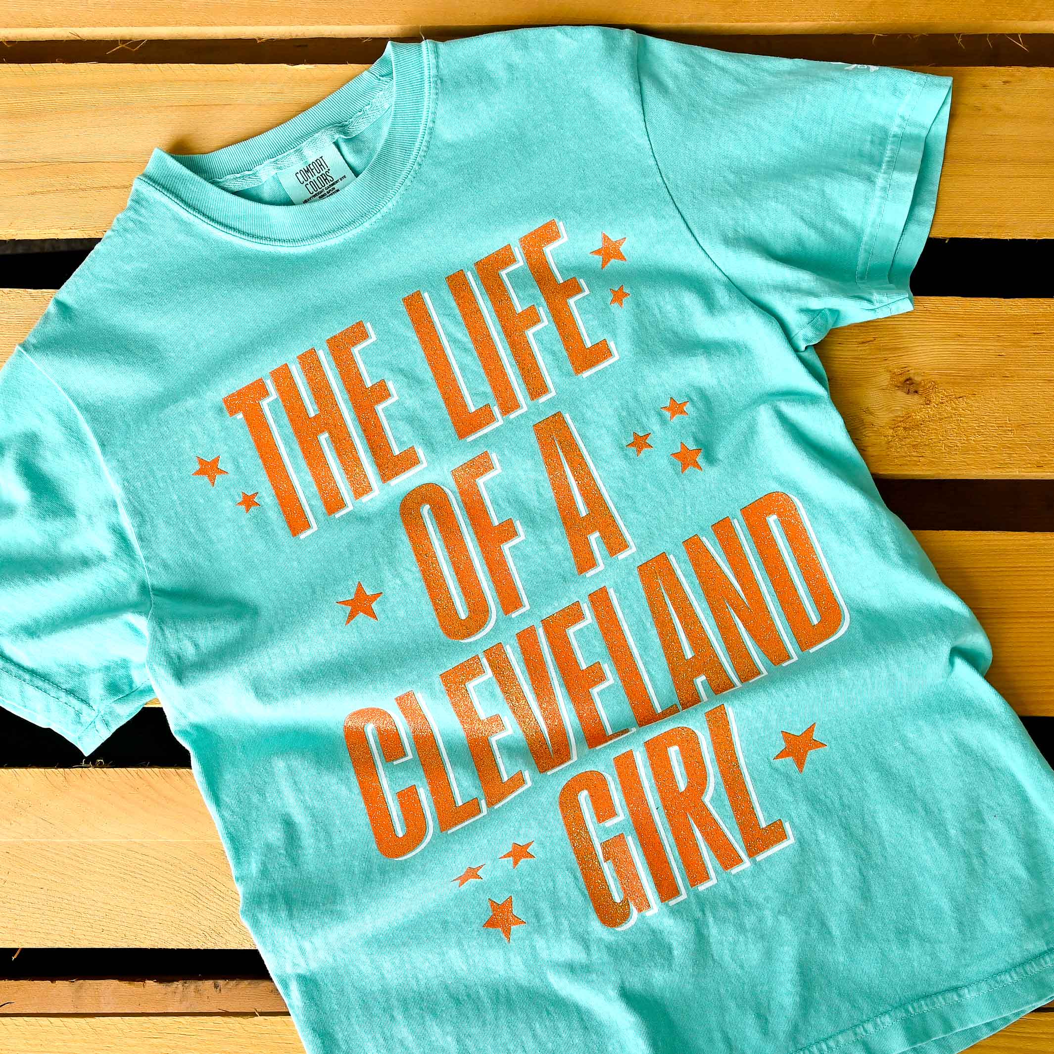 The Life Of a Cleveland Girl - Womens/Unisex Crew T-Shirt - Chalky Mint - Image 2