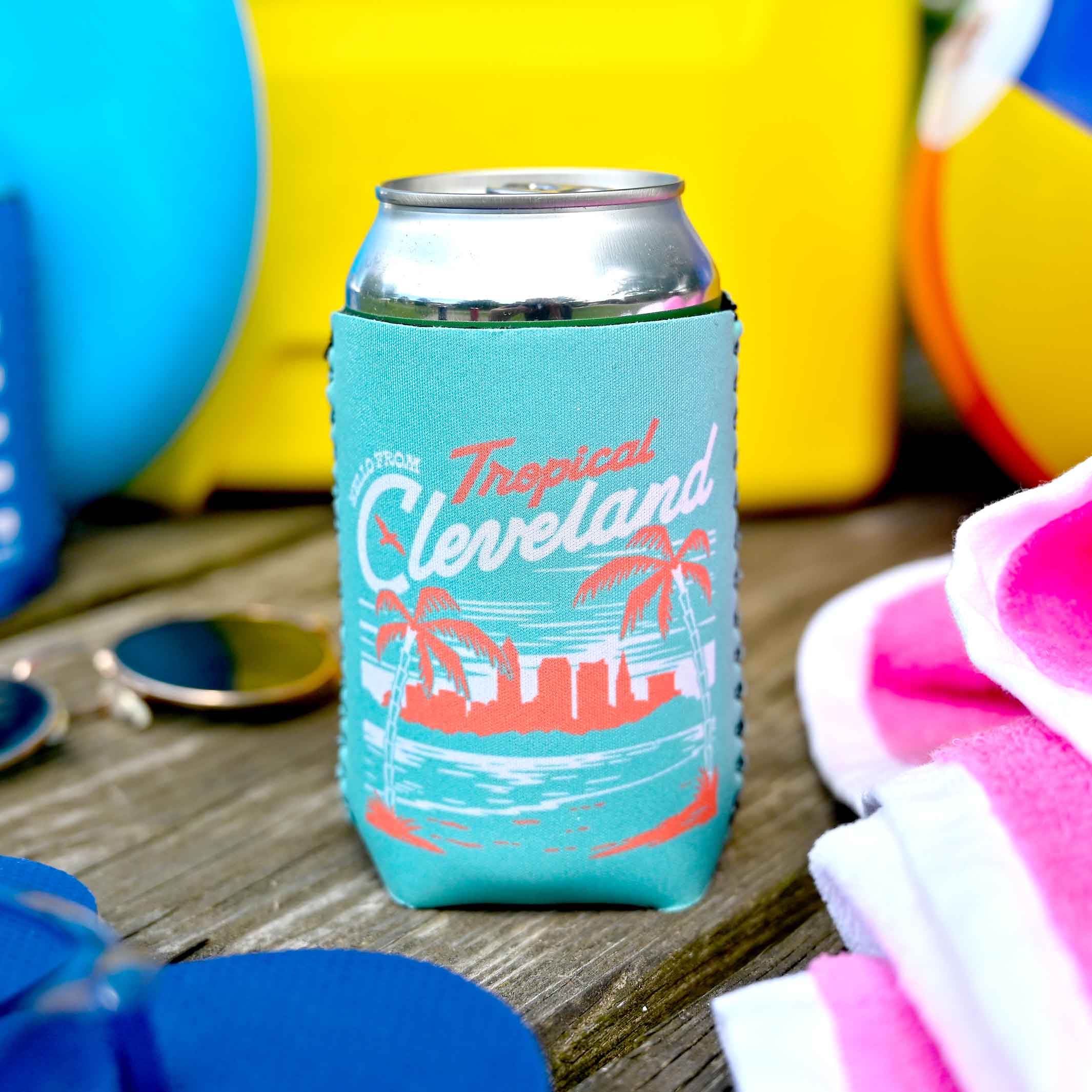 Tropical Cleveland Neoprene Can Cooler - Image 2