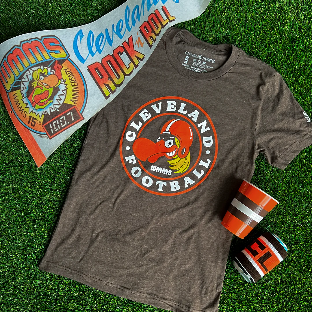 WMMS 100.7 FM The Buzzard Football Seal - Mens/Unisex Crew T-Shirt *Officially Licensed - Image 2