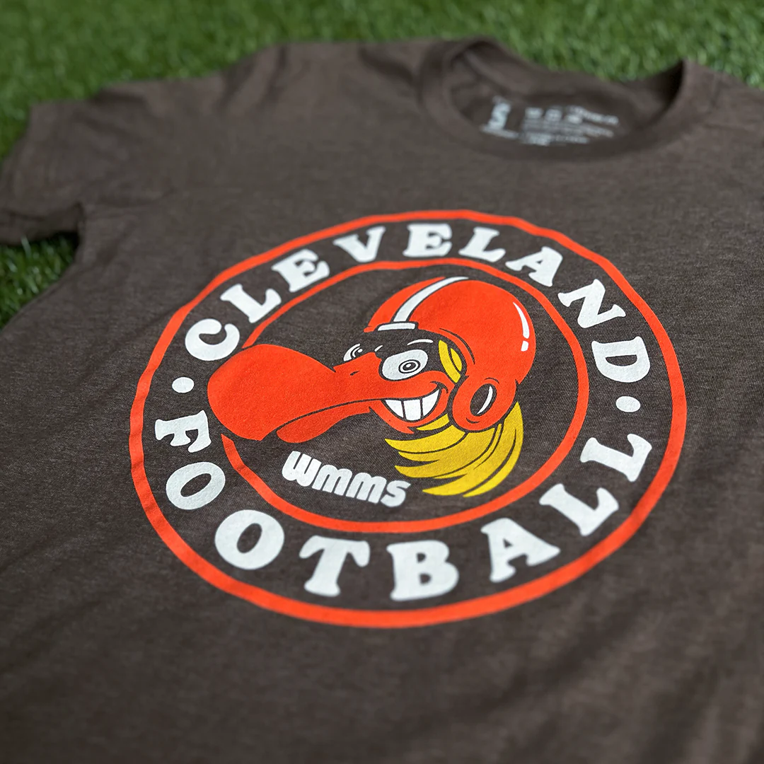 WMMS 100.7 FM The Buzzard Football Seal - Mens/Unisex Crew T-Shirt *Officially Licensed - Image 3